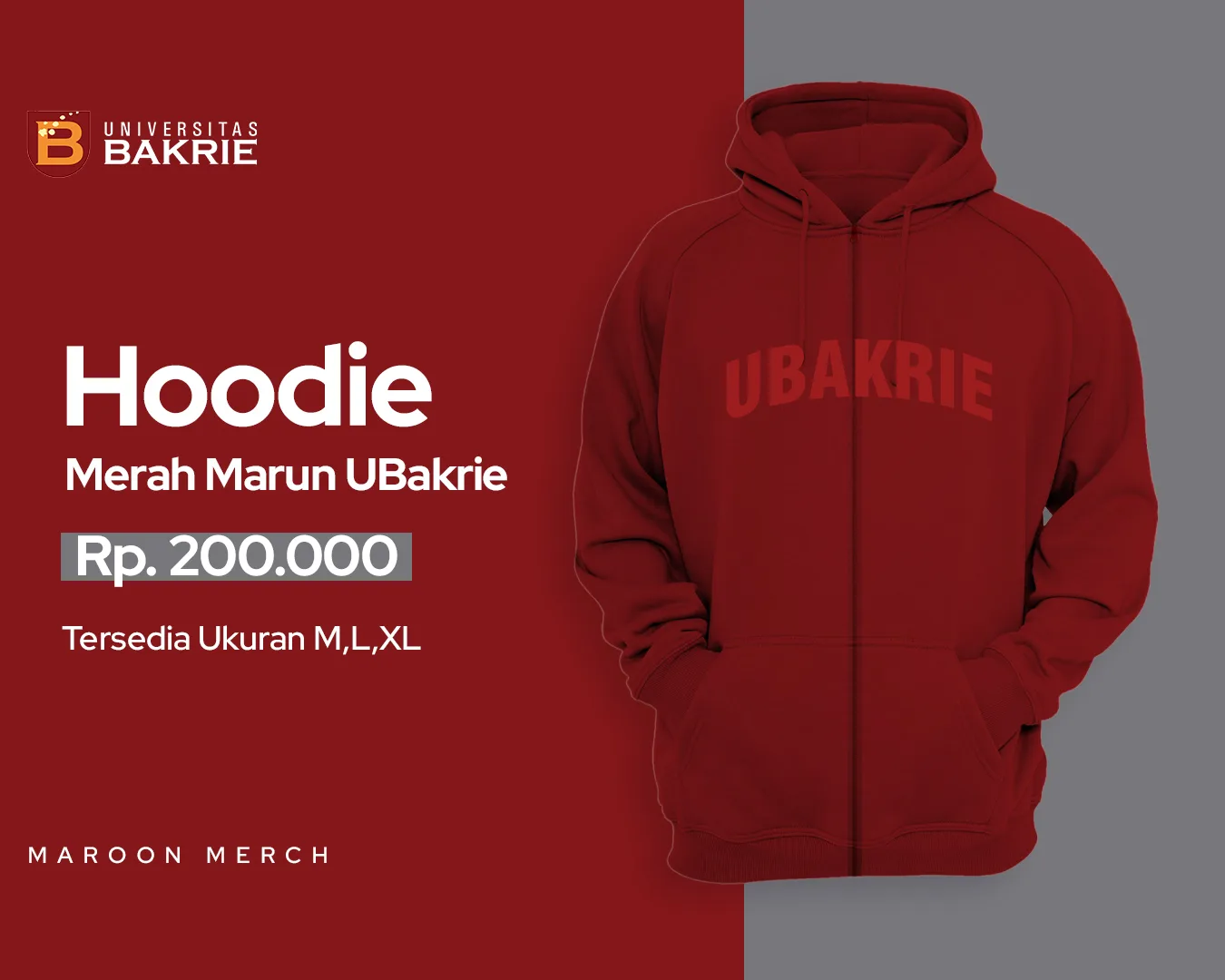 Hoodie Merah Marun UBakrie